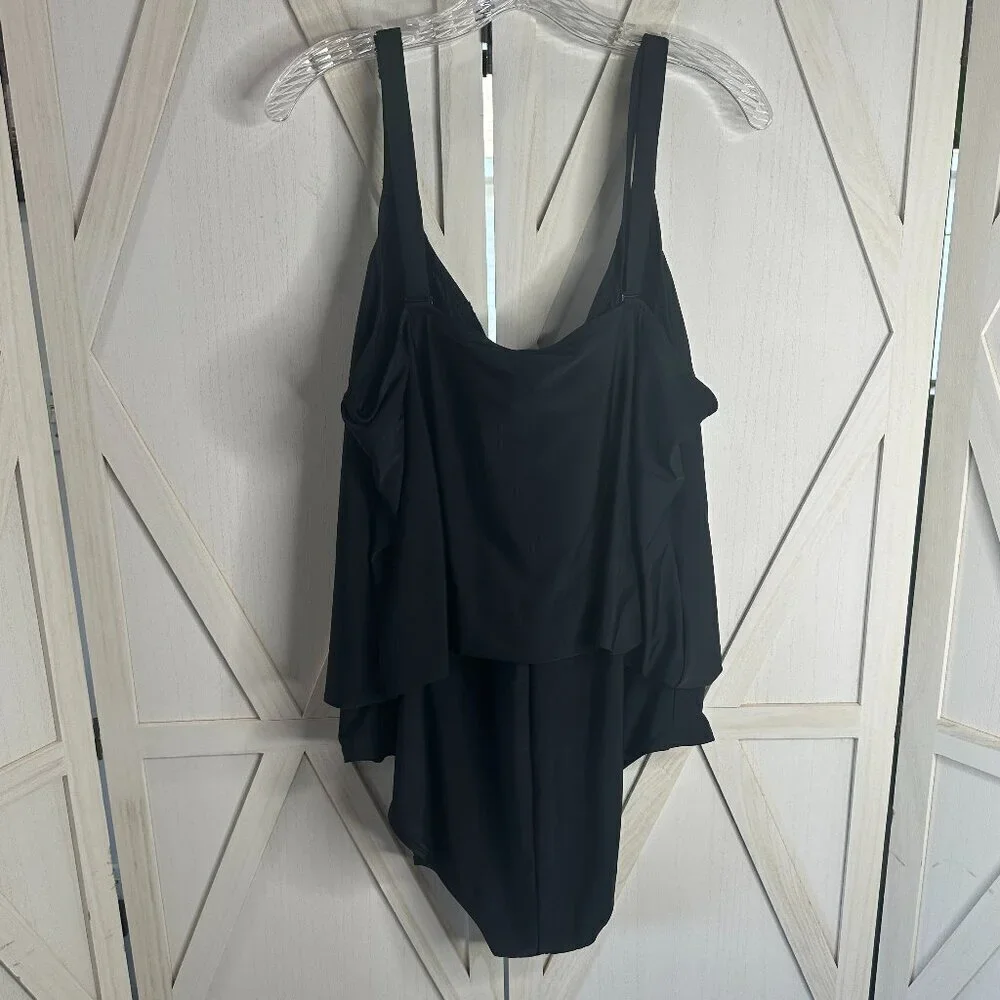Torrid Black Lace Front One Piece Swimsuit
